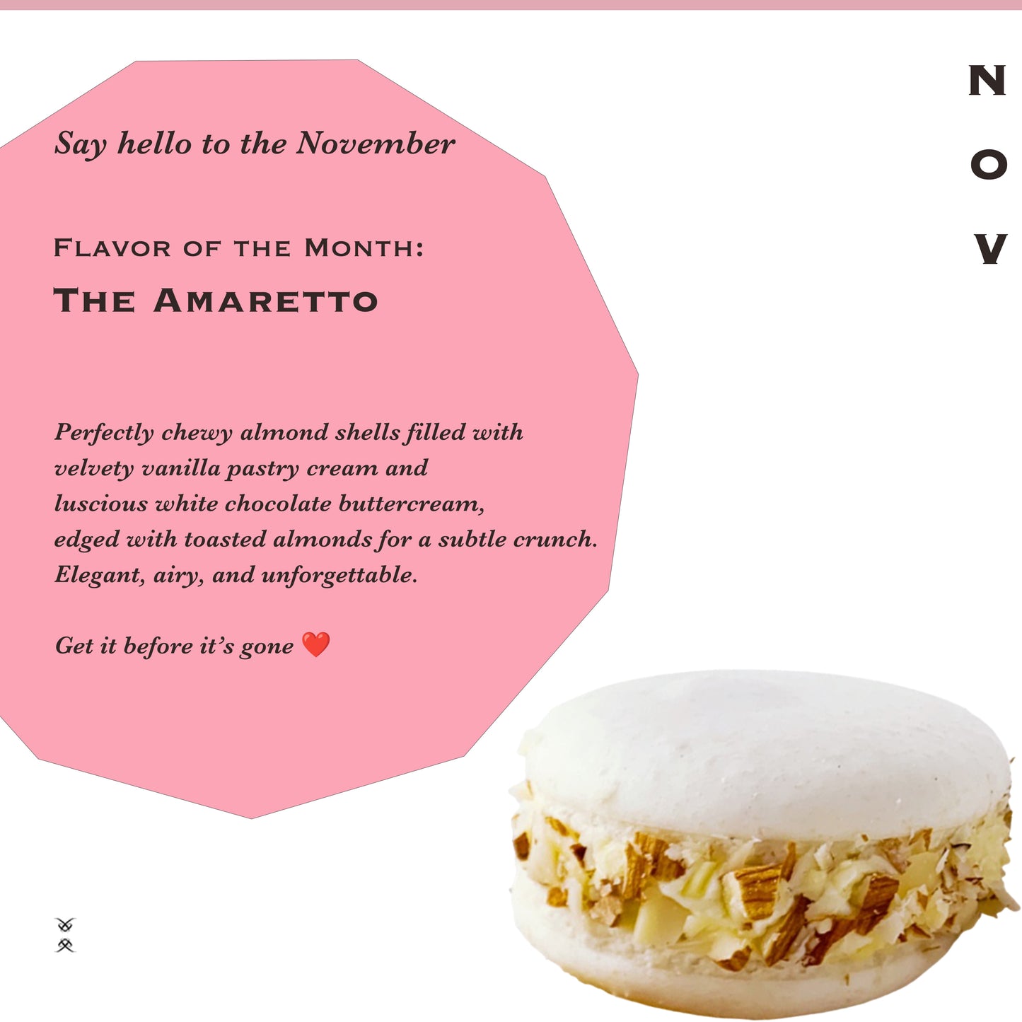 The November 2025 Flavor of the Month Macaron: The Amaretto