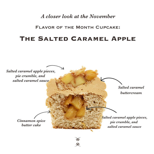 The November 2024 Flavor of the Month Cupcake: The Salted Caramel Apple