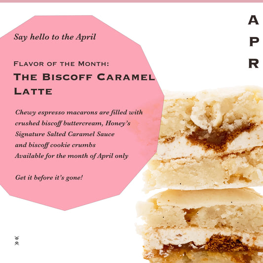 The April 2026 Flavor of the Month Macaron: The Biscoff Caramel Latte