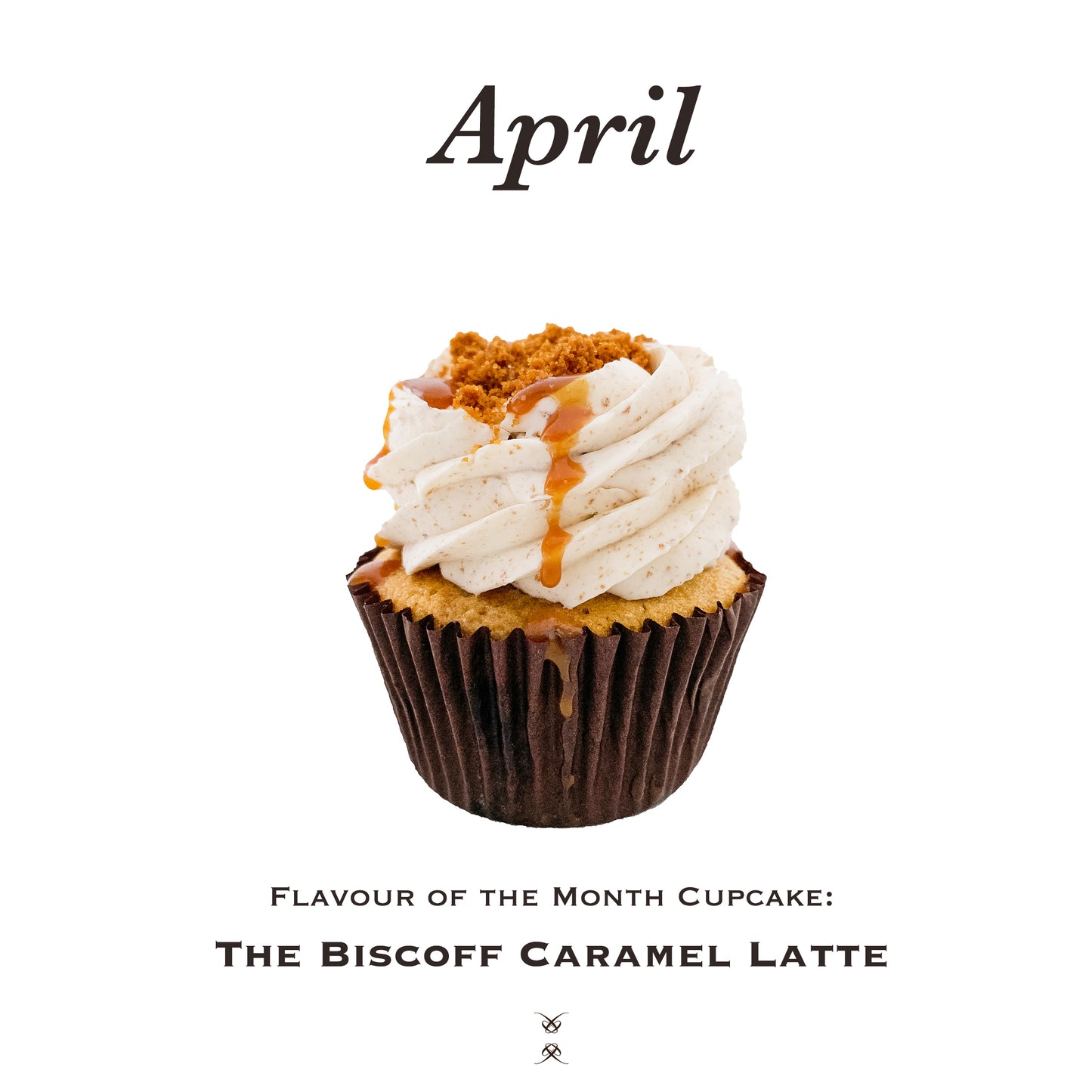 The April 2024 Flavor of the Month Cupcake: The Biscoff Caramel Latte