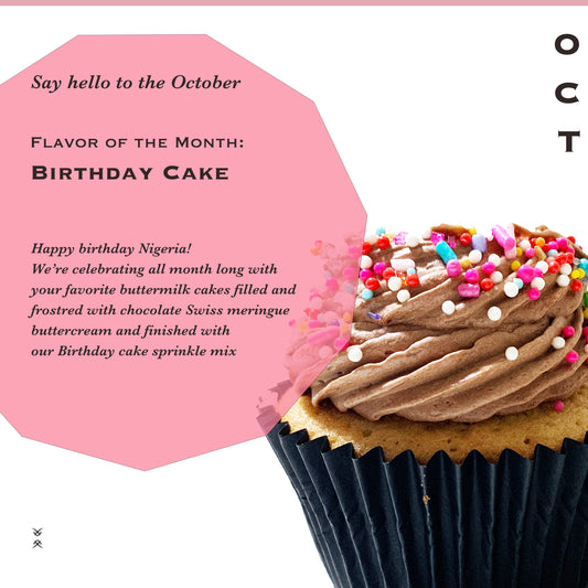 The October 2025 Flavor of the Month Cupcake: Birthday Cake