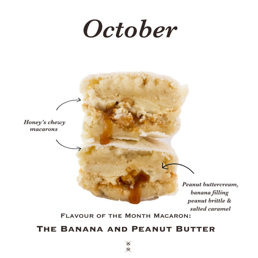 The October 2024 Flavor of the Month Macaron: The Banana & Peanut Butter