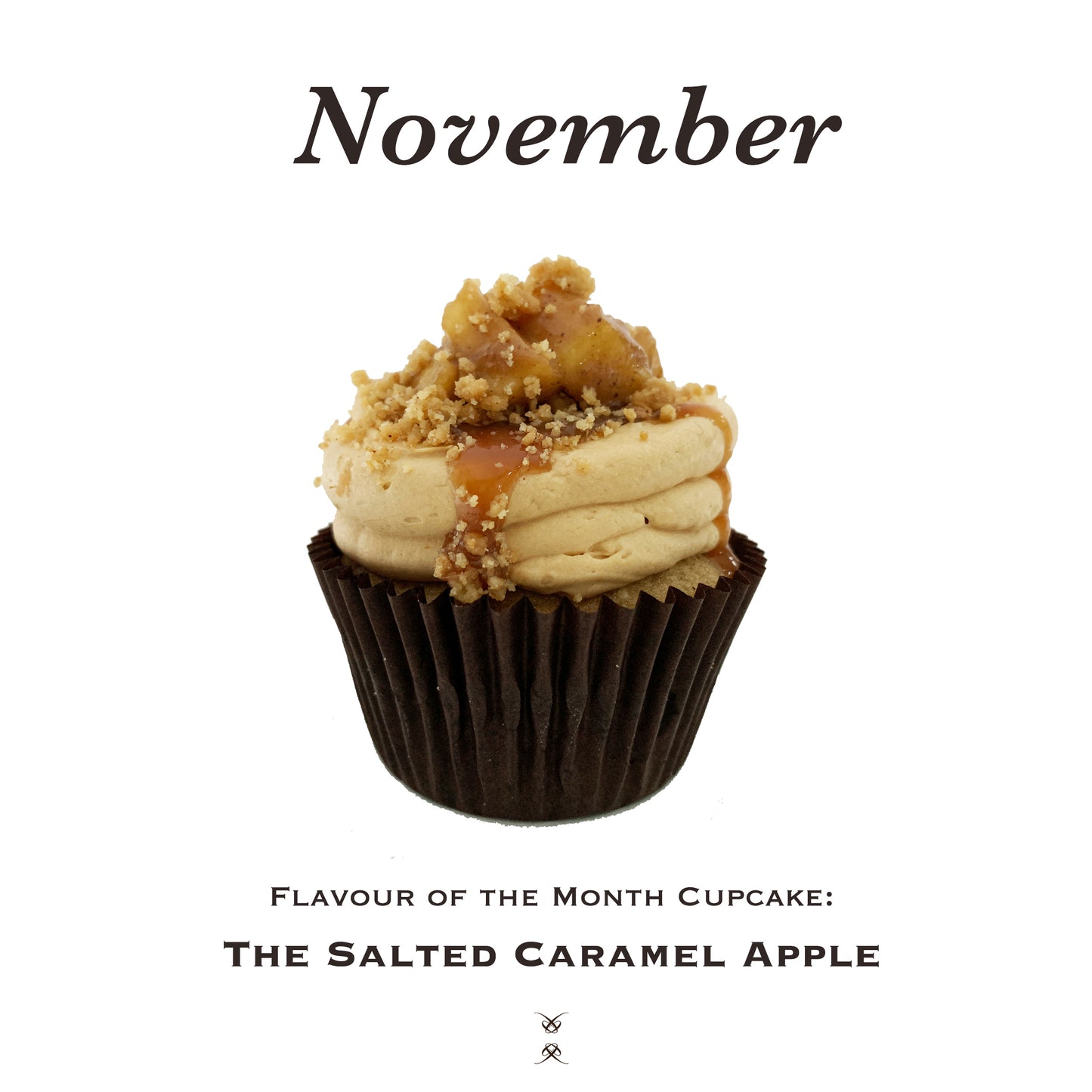 The November 2022 Flavour of the Month Cupcake: The Salted Caramel Apple