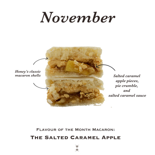 The November 2022 Flavour of the Month Macaron: The Salted Caramel Apple